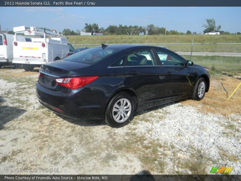 Pacific Blue Pearl / Gray 2011 Hyundai Sonata GLS