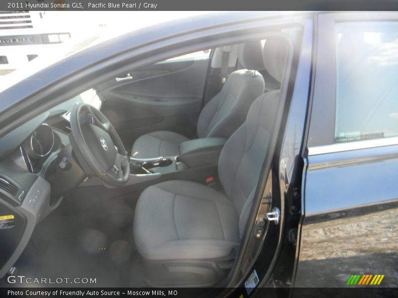 Pacific Blue Pearl / Gray 2011 Hyundai Sonata GLS