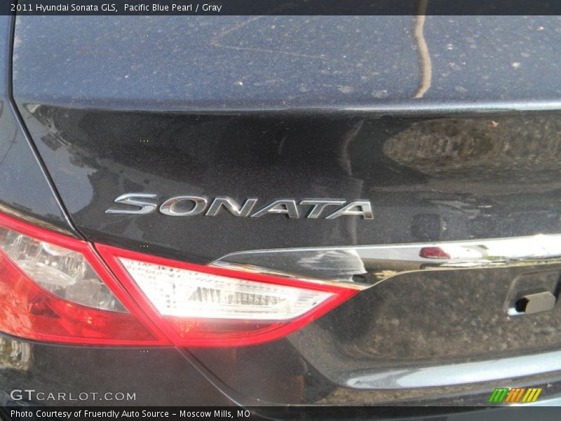 Pacific Blue Pearl / Gray 2011 Hyundai Sonata GLS