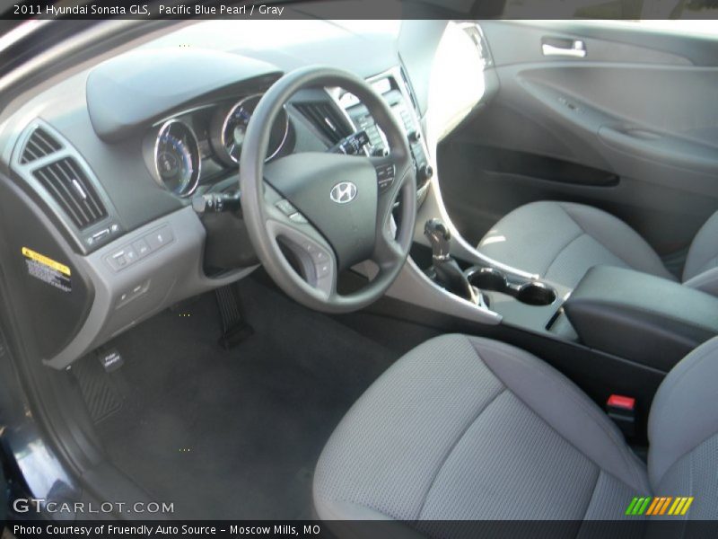 Pacific Blue Pearl / Gray 2011 Hyundai Sonata GLS
