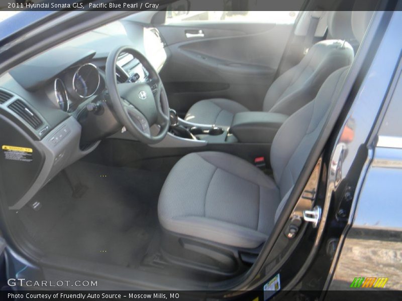 Pacific Blue Pearl / Gray 2011 Hyundai Sonata GLS