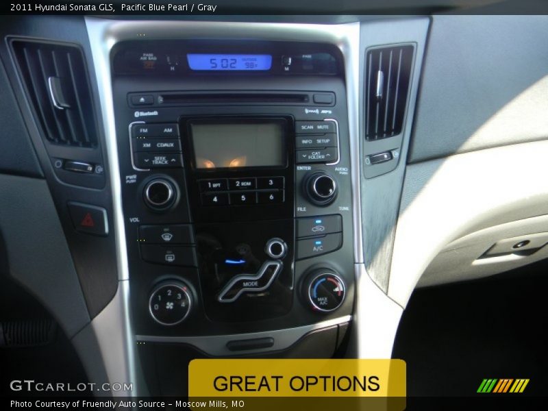 Pacific Blue Pearl / Gray 2011 Hyundai Sonata GLS