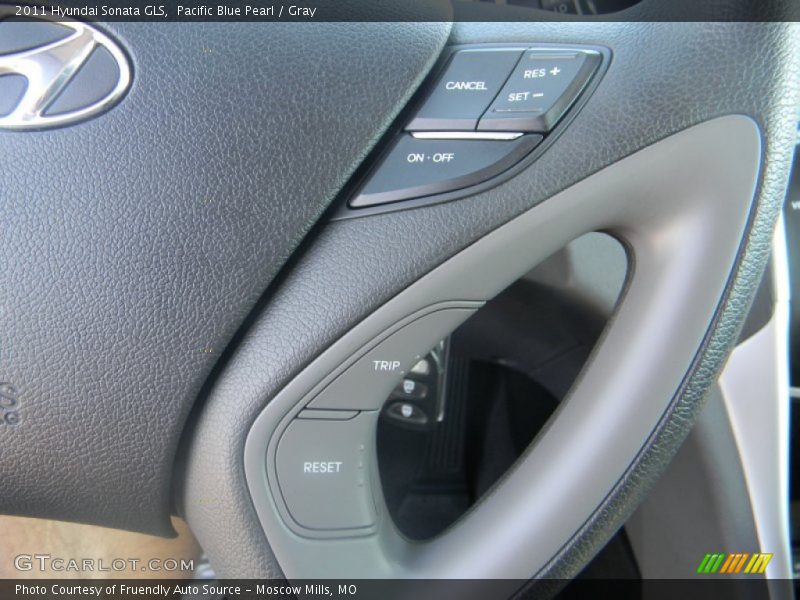 Pacific Blue Pearl / Gray 2011 Hyundai Sonata GLS