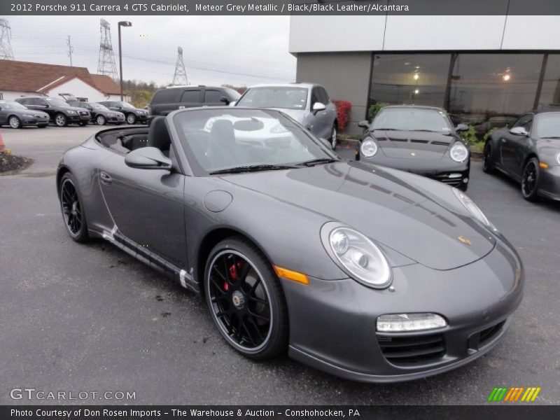 Meteor Grey Metallic / Black/Black Leather/Alcantara 2012 Porsche 911 Carrera 4 GTS Cabriolet