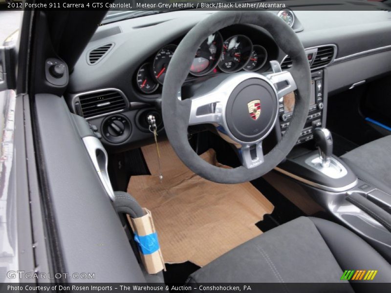Meteor Grey Metallic / Black/Black Leather/Alcantara 2012 Porsche 911 Carrera 4 GTS Cabriolet