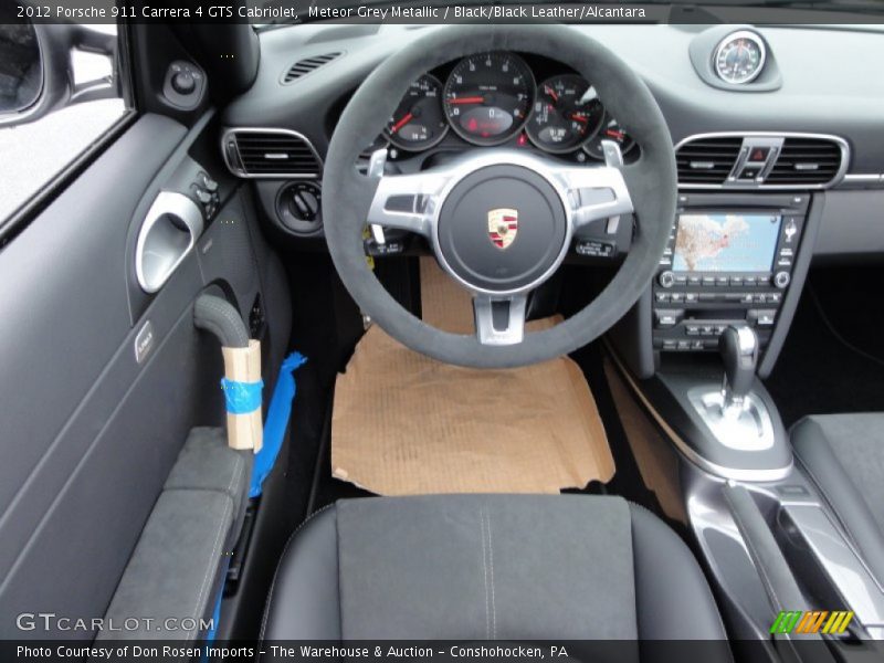 Meteor Grey Metallic / Black/Black Leather/Alcantara 2012 Porsche 911 Carrera 4 GTS Cabriolet