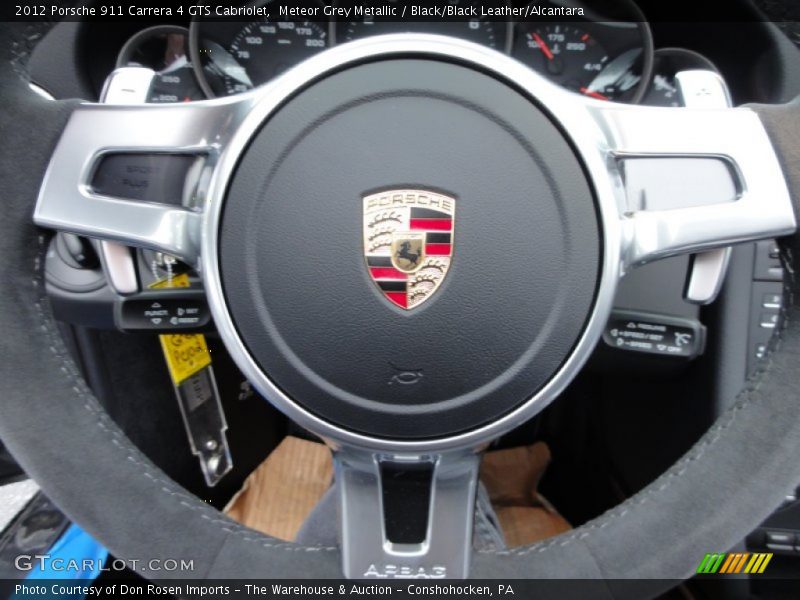 Black Alcantara wrapped steering wheel - 2012 Porsche 911 Carrera 4 GTS Cabriolet