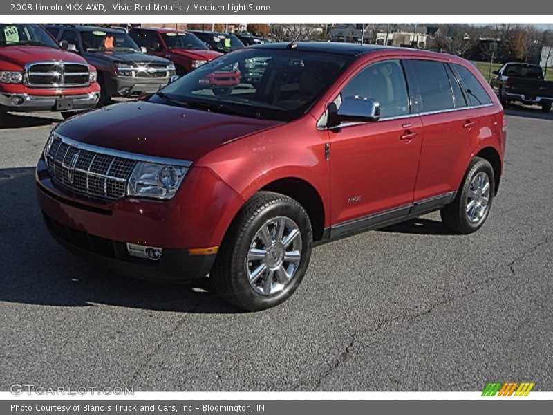 Vivid Red Metallic / Medium Light Stone 2008 Lincoln MKX AWD