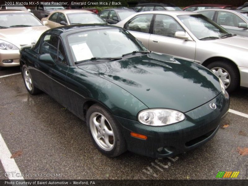 Emerald Green Mica / Black 2001 Mazda MX-5 Miata Roadster