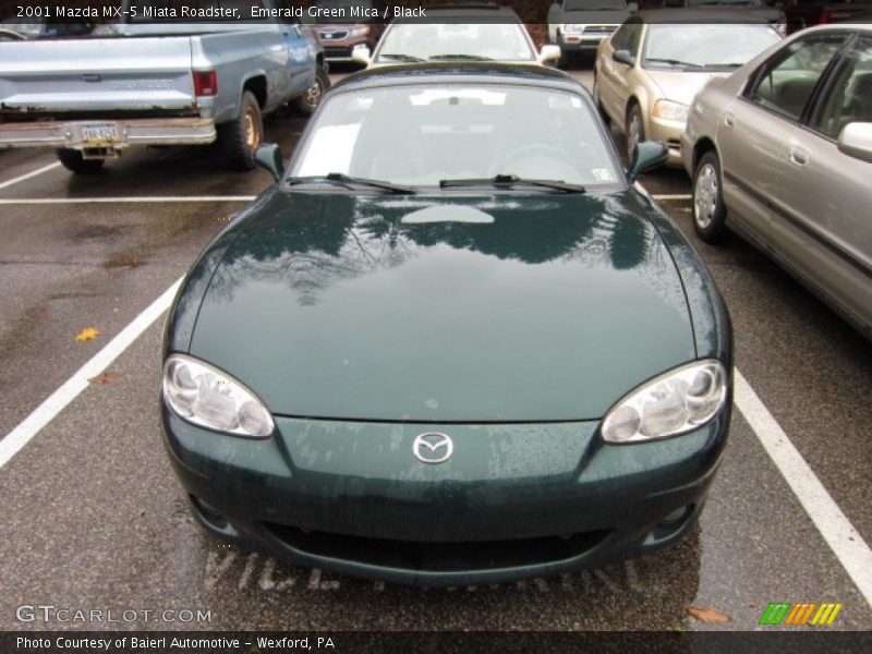 Emerald Green Mica / Black 2001 Mazda MX-5 Miata Roadster