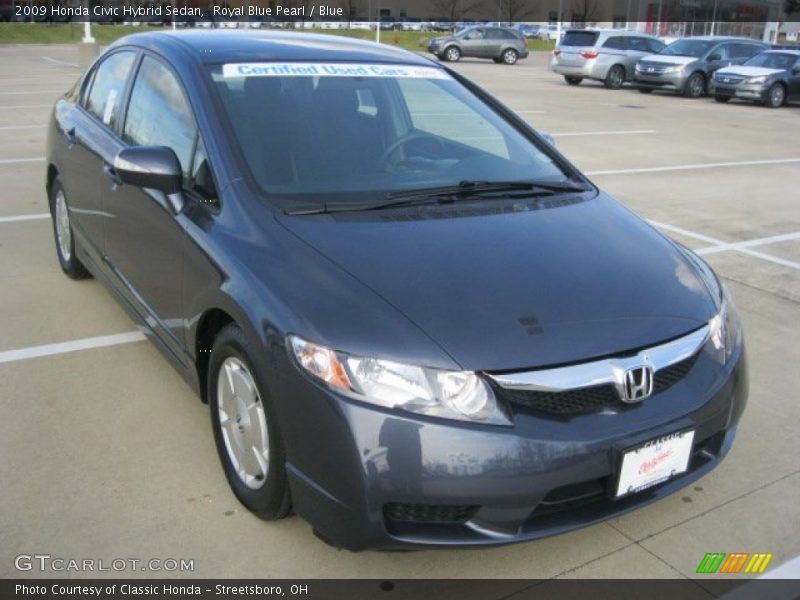 Royal Blue Pearl / Blue 2009 Honda Civic Hybrid Sedan