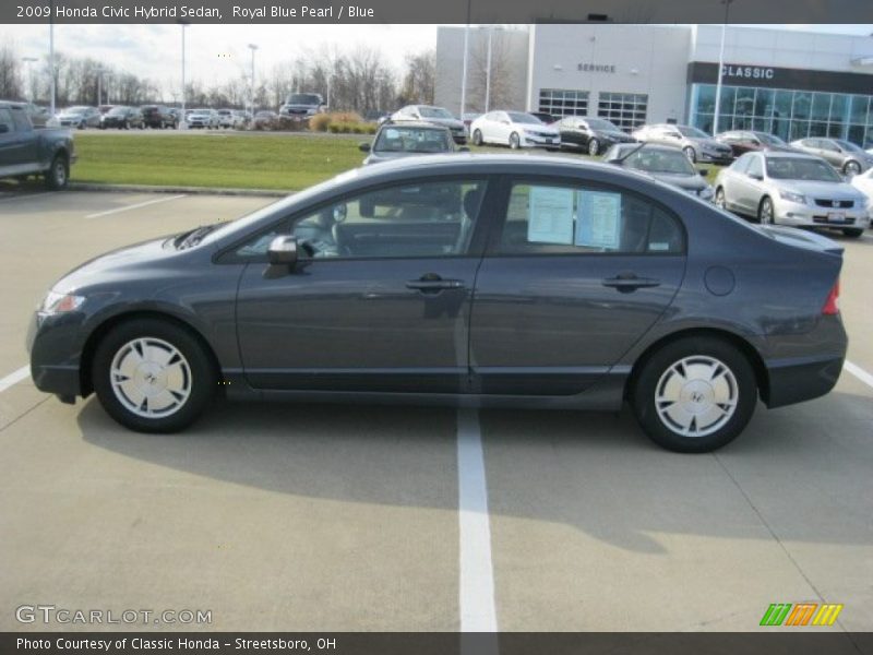 Royal Blue Pearl / Blue 2009 Honda Civic Hybrid Sedan