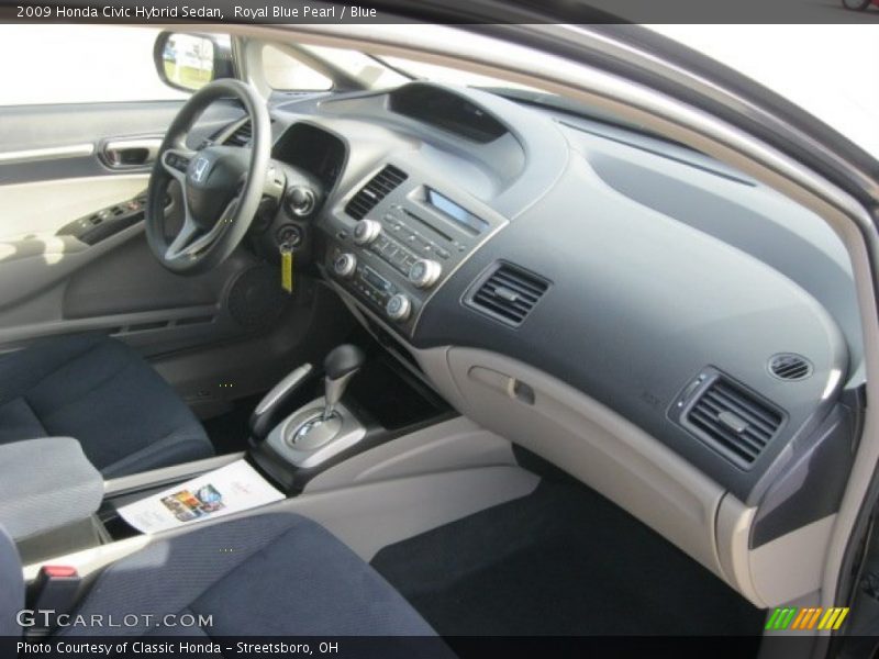 Royal Blue Pearl / Blue 2009 Honda Civic Hybrid Sedan