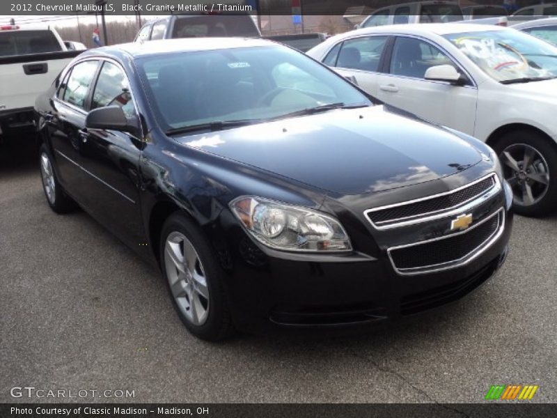 Black Granite Metallic / Titanium 2012 Chevrolet Malibu LS
