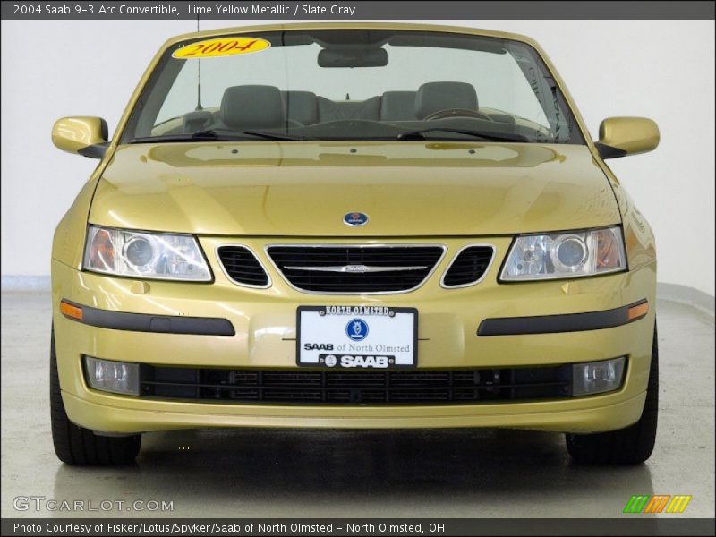 Lime Yellow Metallic / Slate Gray 2004 Saab 9-3 Arc Convertible