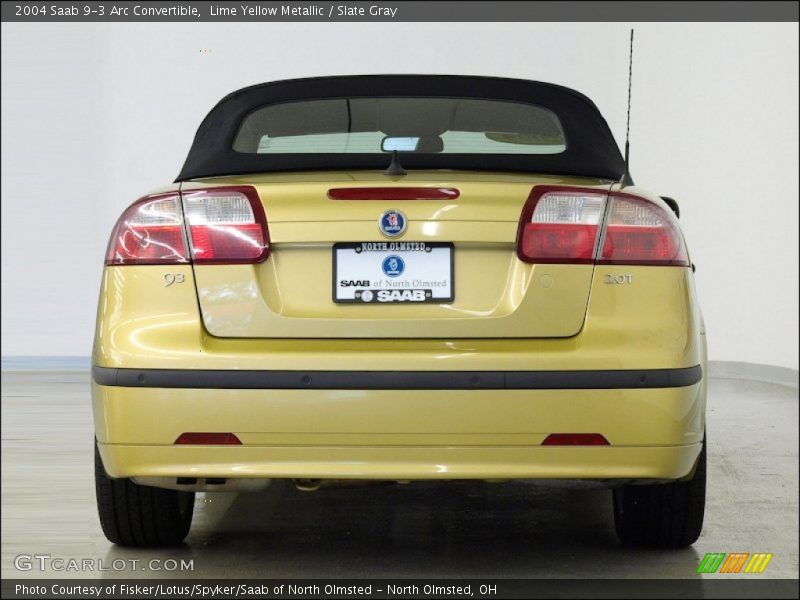 Lime Yellow Metallic / Slate Gray 2004 Saab 9-3 Arc Convertible