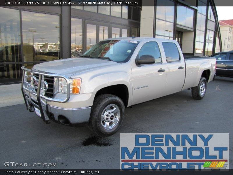 Silver Birch Metallic / Dark Titanium 2008 GMC Sierra 2500HD Crew Cab 4x4