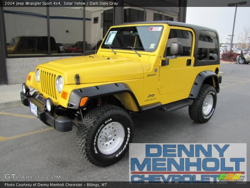 Solar Yellow / Dark Slate Gray 2004 Jeep Wrangler Sport 4x4