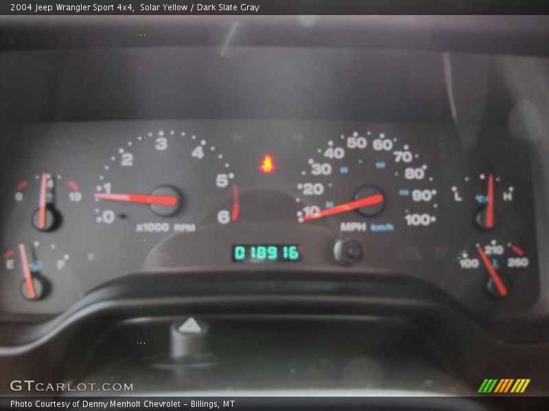 Solar Yellow / Dark Slate Gray 2004 Jeep Wrangler Sport 4x4