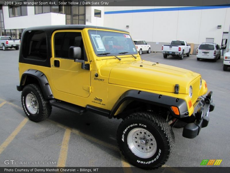 Solar Yellow / Dark Slate Gray 2004 Jeep Wrangler Sport 4x4