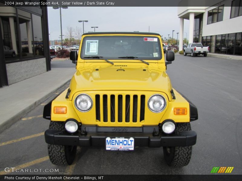 Solar Yellow / Dark Slate Gray 2004 Jeep Wrangler Sport 4x4