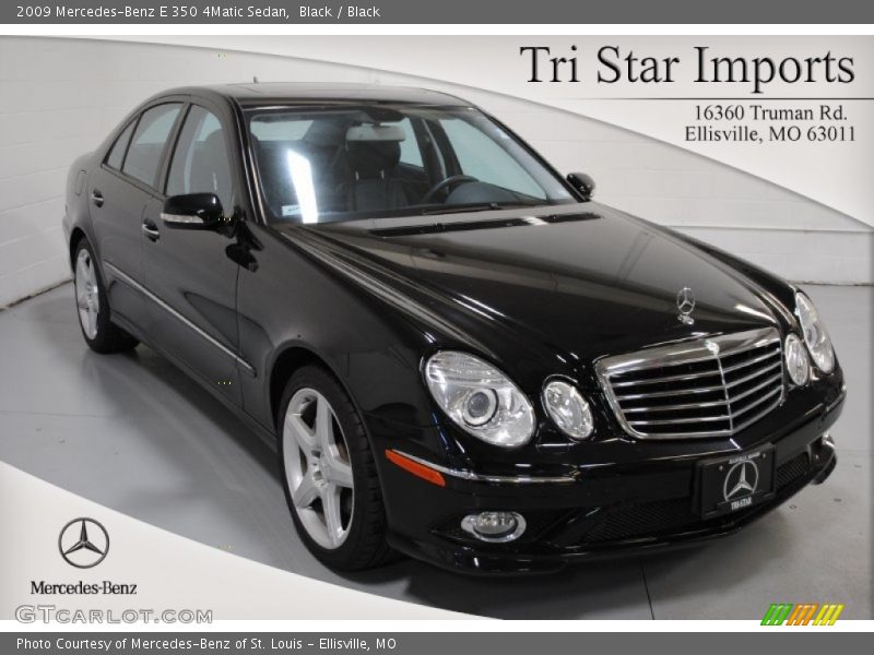 Black / Black 2009 Mercedes-Benz E 350 4Matic Sedan