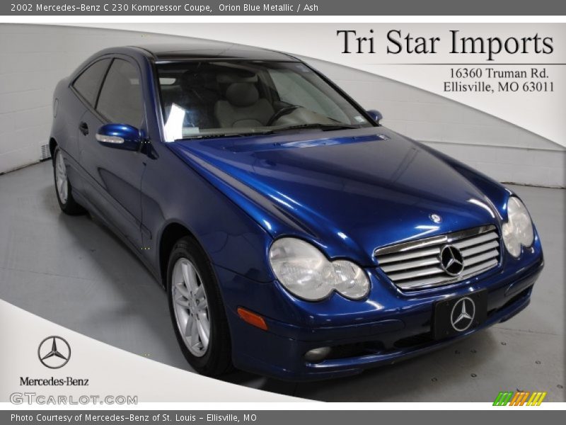 Orion Blue Metallic / Ash 2002 Mercedes-Benz C 230 Kompressor Coupe