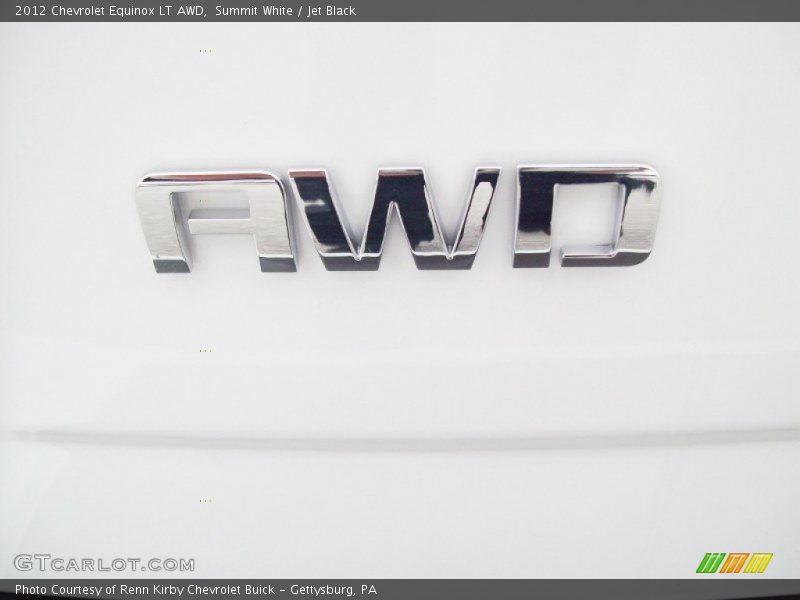 Summit White / Jet Black 2012 Chevrolet Equinox LT AWD
