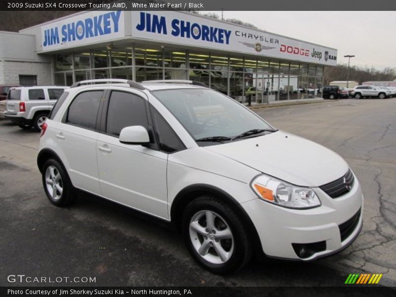 White Water Pearl / Black 2009 Suzuki SX4 Crossover Touring AWD