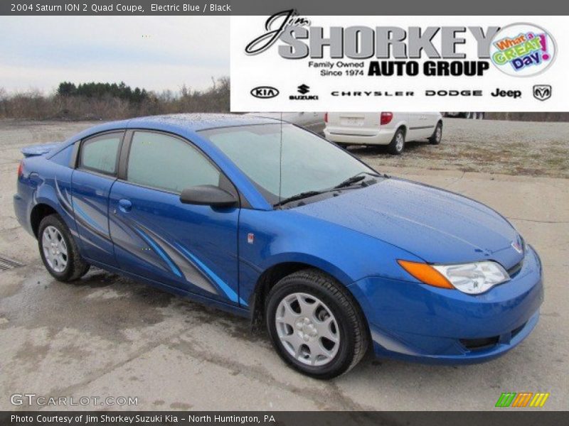 Electric Blue / Black 2004 Saturn ION 2 Quad Coupe