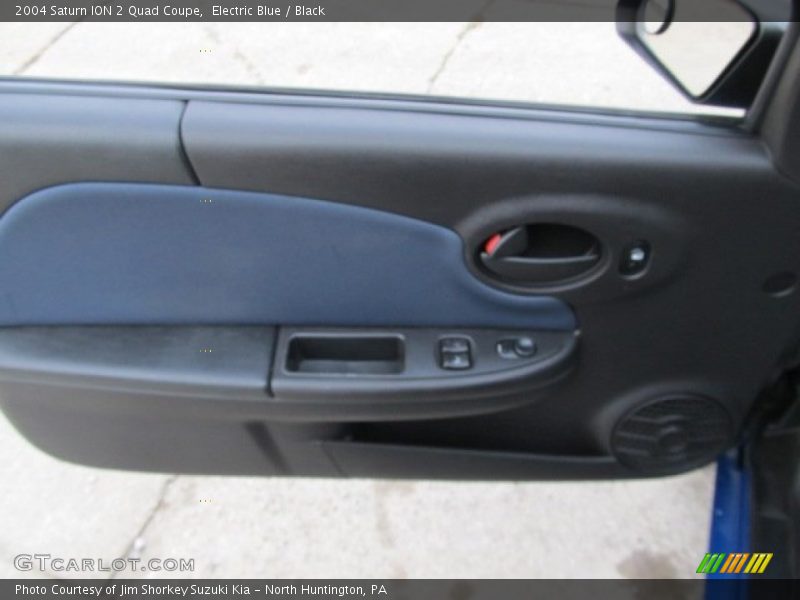 Electric Blue / Black 2004 Saturn ION 2 Quad Coupe