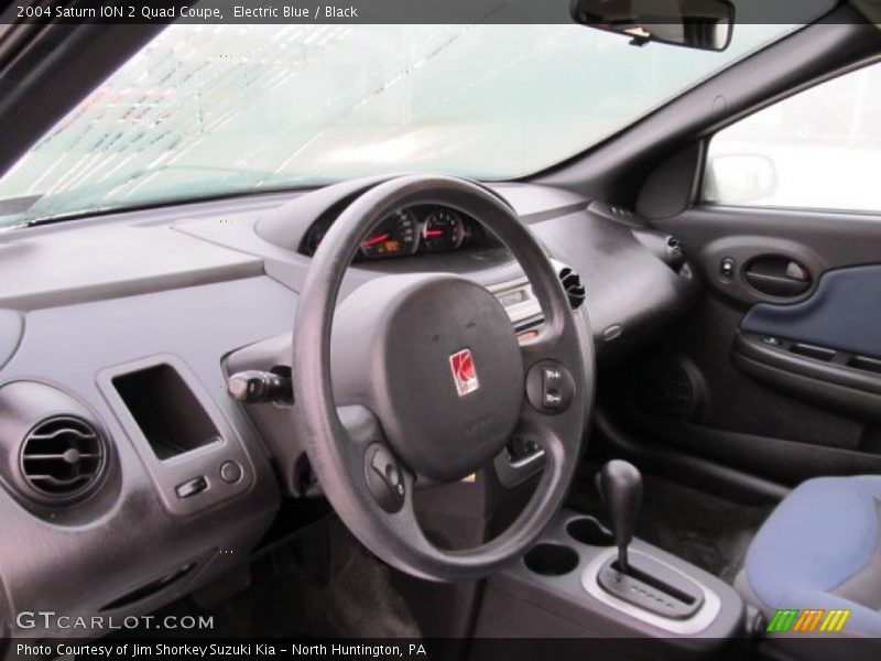 Electric Blue / Black 2004 Saturn ION 2 Quad Coupe
