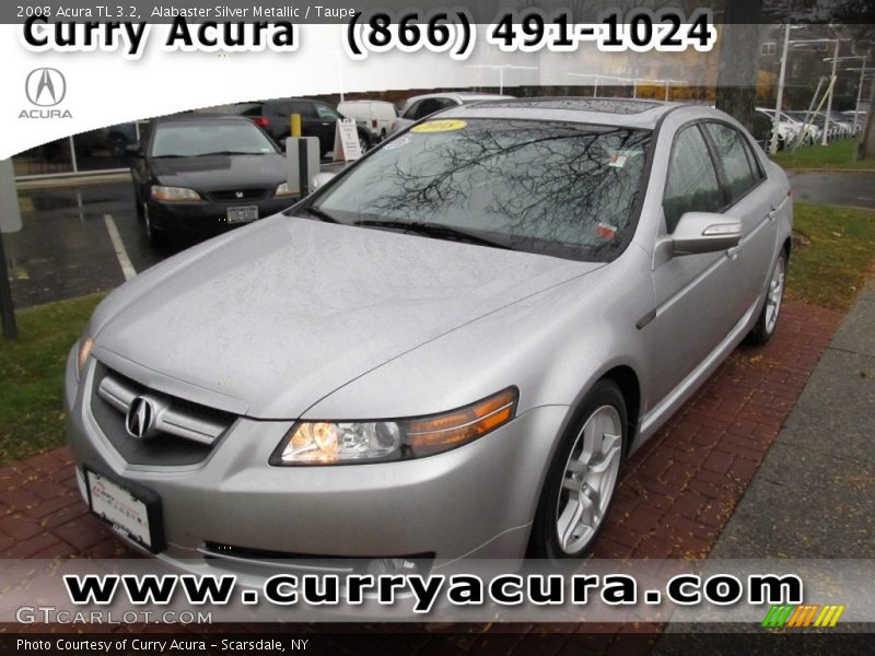 Alabaster Silver Metallic / Taupe 2008 Acura TL 3.2