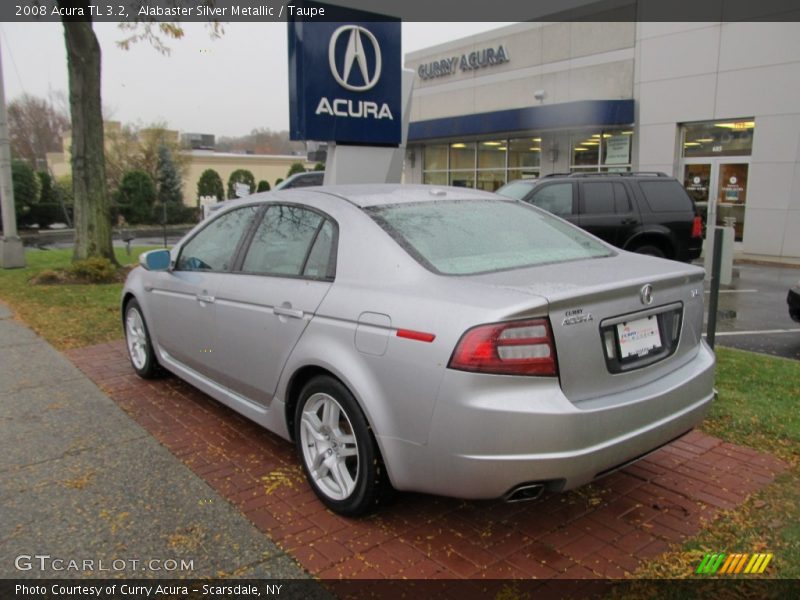 Alabaster Silver Metallic / Taupe 2008 Acura TL 3.2