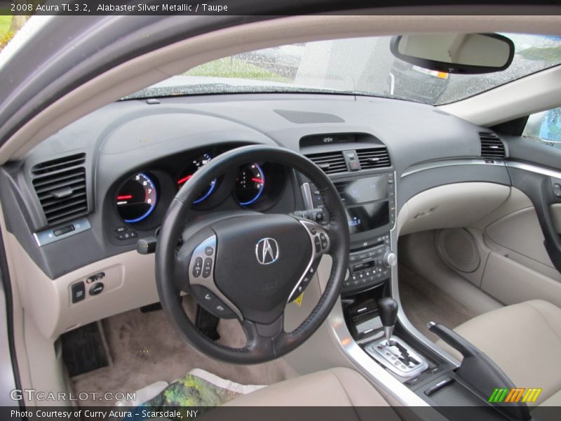 Alabaster Silver Metallic / Taupe 2008 Acura TL 3.2