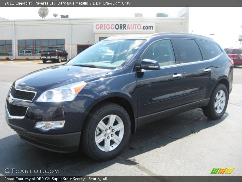 Dark Blue Metallic / Dark Gray/Light Gray 2011 Chevrolet Traverse LT
