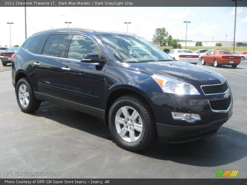 Dark Blue Metallic / Dark Gray/Light Gray 2011 Chevrolet Traverse LT