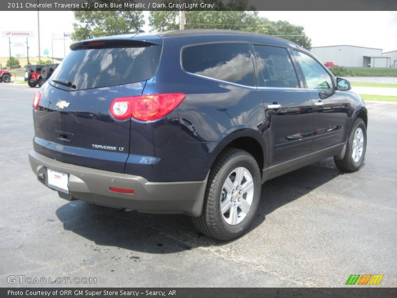 Dark Blue Metallic / Dark Gray/Light Gray 2011 Chevrolet Traverse LT
