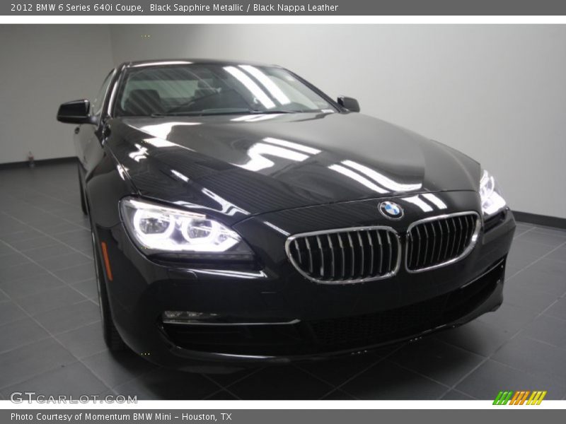 Black Sapphire Metallic / Black Nappa Leather 2012 BMW 6 Series 640i Coupe