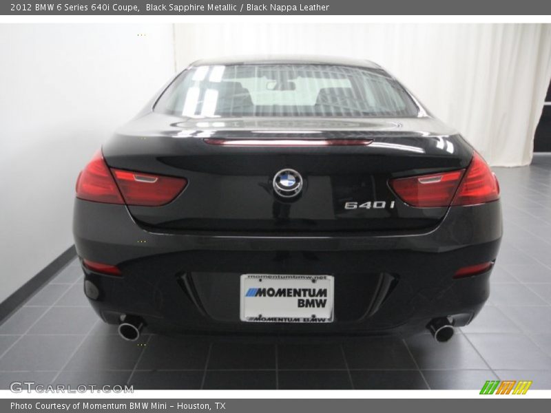 Black Sapphire Metallic / Black Nappa Leather 2012 BMW 6 Series 640i Coupe