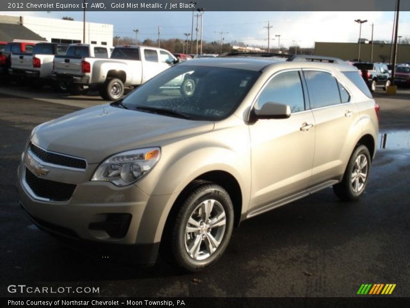 Gold Mist Metallic / Jet Black 2012 Chevrolet Equinox LT AWD