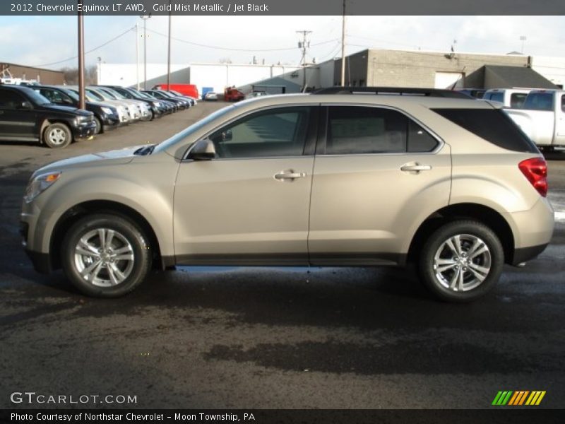 Gold Mist Metallic / Jet Black 2012 Chevrolet Equinox LT AWD
