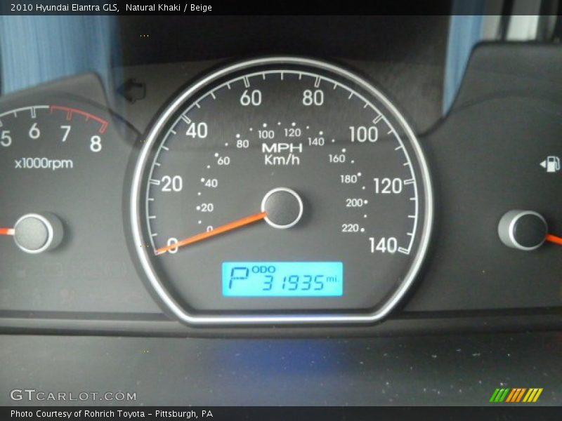 Natural Khaki / Beige 2010 Hyundai Elantra GLS