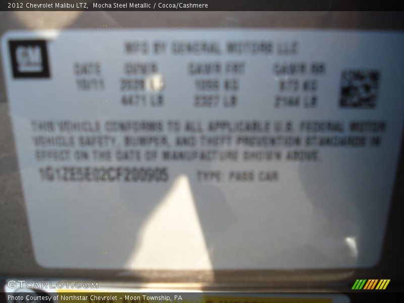 Mocha Steel Metallic / Cocoa/Cashmere 2012 Chevrolet Malibu LTZ