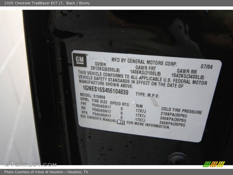 Black / Ebony 2005 Chevrolet TrailBlazer EXT LT
