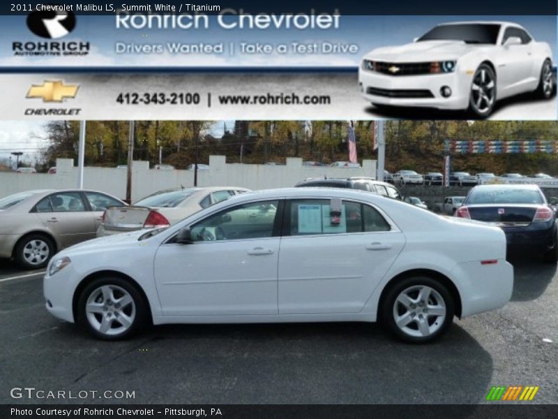 Summit White / Titanium 2011 Chevrolet Malibu LS