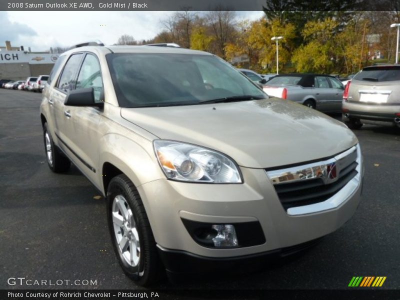 Gold Mist / Black 2008 Saturn Outlook XE AWD