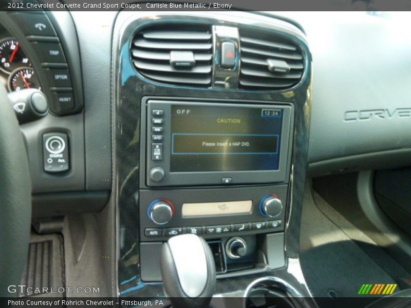 Controls of 2012 Corvette Grand Sport Coupe