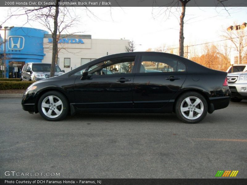 Nighthawk Black Pearl / Black 2008 Honda Civic EX Sedan