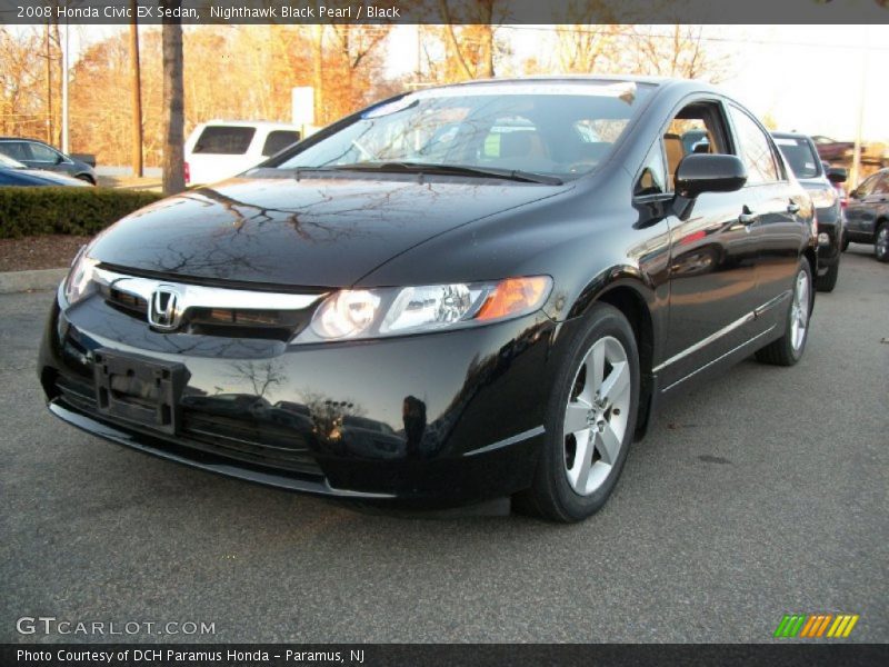 Nighthawk Black Pearl / Black 2008 Honda Civic EX Sedan